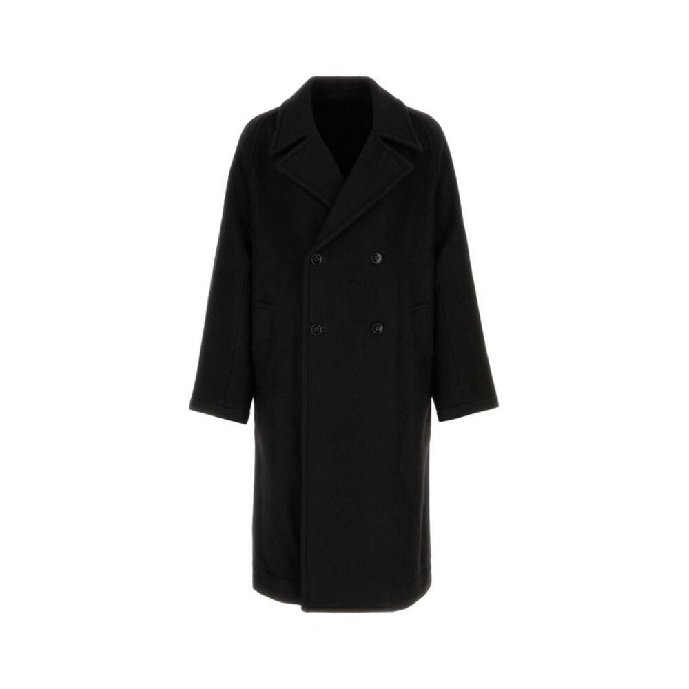 Lemaire Men Black Wool Alpaca Coat